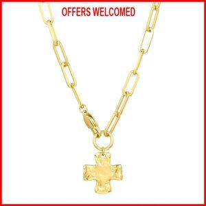 Chunky Cross Chain Necklace Gold Silver PVD Coated Waterproof Tarnish-Free